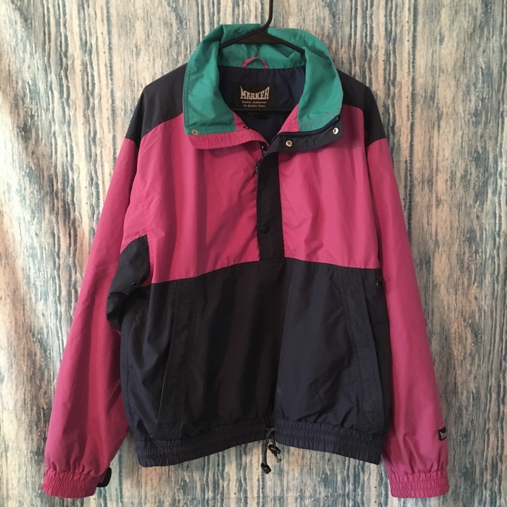 Vintage Color Block Windbreaker